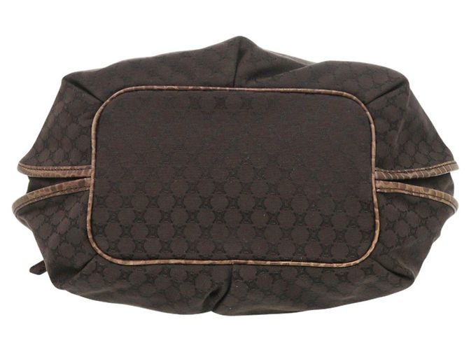 Céline Bolsa Celine Macadam Canvas em couro gofrado Marrom - vista 3