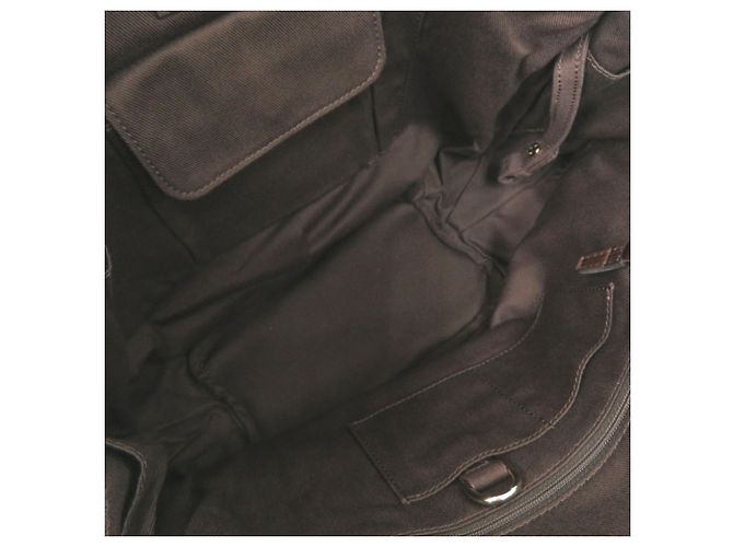 Céline Bolsa Celine Macadam Canvas em couro gofrado Marrom - vista 5