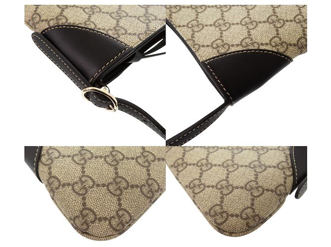 Bolso de hombro Gucci GG Emblem Negro Beige - vista 6