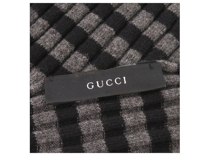 Gucci Wollenschal in Schwarz und Grau Braun - Ansicht 4