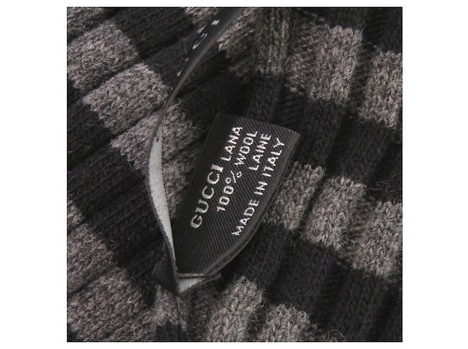 Gucci Wollenschal in Schwarz und Grau Braun - Ansicht 5
