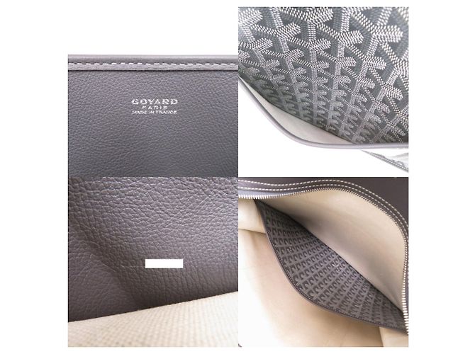 Sac cabas Goyard en toile enduite grise Marron - vue 7