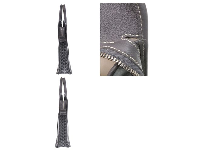 Sac cabas Goyard en toile enduite grise Marron - vue 8