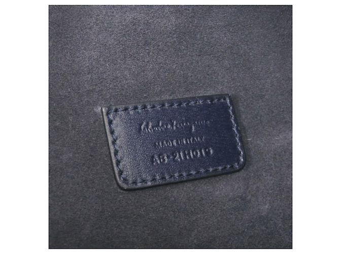 Salvatore Ferragamo Gancini Leder Tote Bag Navy Marineblau - Ansicht 7