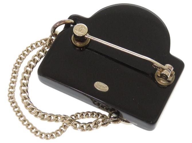Spilla Chanel Coco Mark in perle finte e pietre Nero D'oro - vista 3
