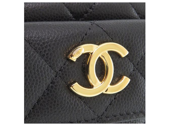 Timeless Chanel Coco Mark Matelassé Mini Schultertasche mit Fransen und Kette Schwarz - Ansicht 7