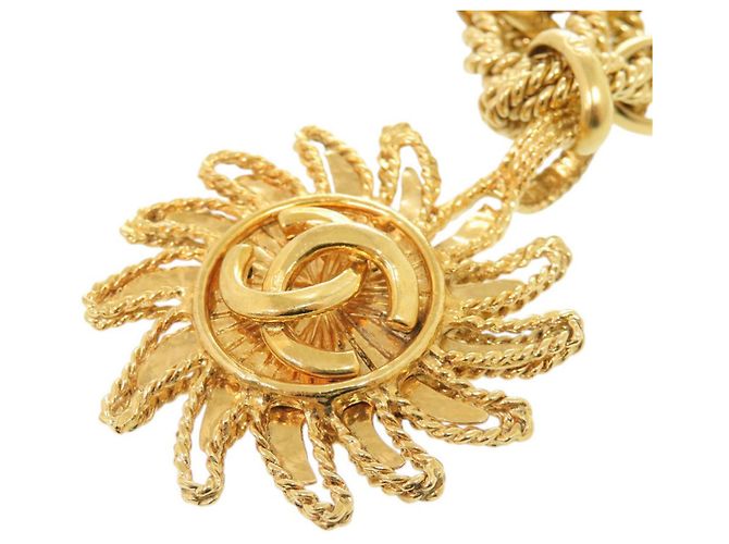 Pulseira Chanel Coco Mark motivo sol banhada a ouro Dourado - vista 4
