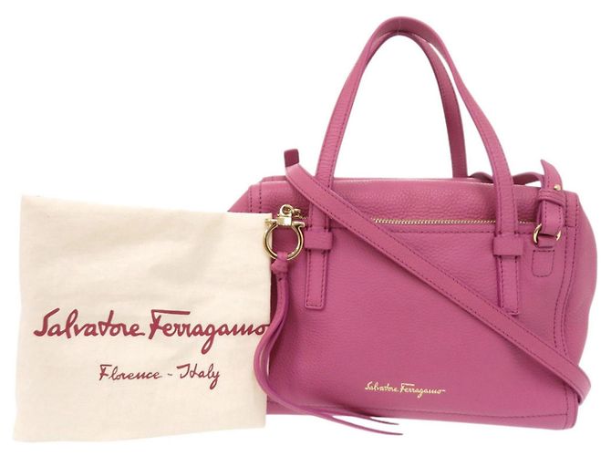Borsa in pelle rosa Salvatore Ferragamo Gancini - vista 2