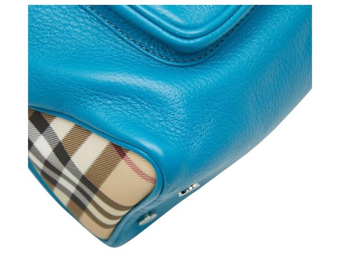 Bolsa Burberry Nova Check Azul Bege - vista 5