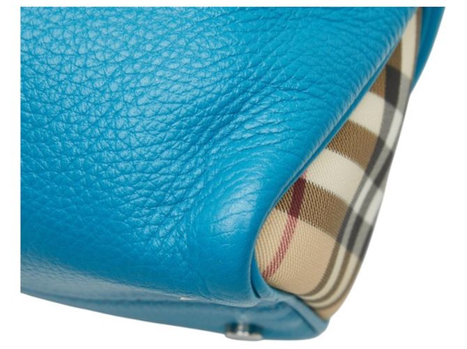 Bolsa Burberry Nova Check Azul Bege - vista 6
