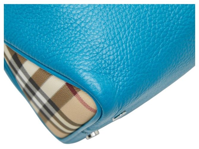 Bolsa Burberry Nova Check Azul Bege - vista 7