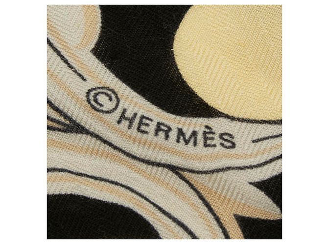 Hermès Hermes Carre Géant 135 ANIMAUX SOLAIRES Large Stole Negro Multicolor - vista 7