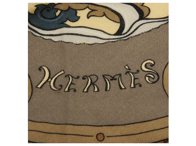 Hermès Hermes Carre Géant 135 ANIMAUX SOLAIRES Large Stole Negro Multicolor - vista 8
