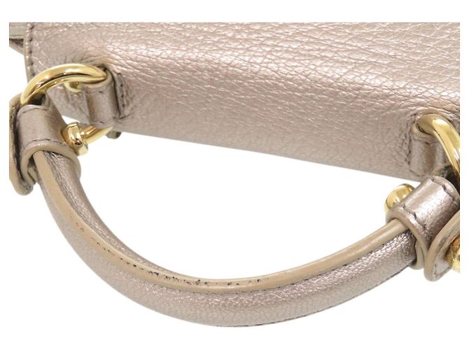 Bolso Salvatore Ferragamo Gancini Mini Sofia Beige - vista 6