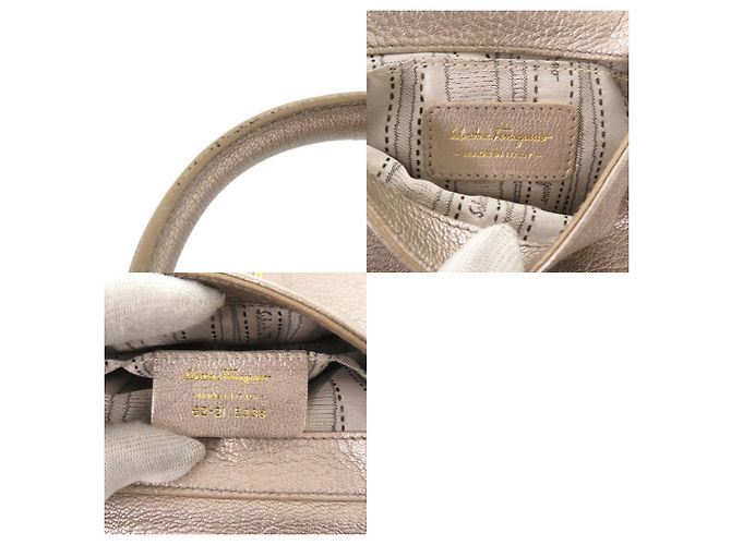 Bolso Salvatore Ferragamo Gancini Mini Sofia Beige - vista 9