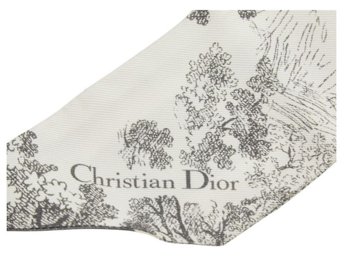 Christian Dior Dior Toile de Jouy Mitzah Schal Braun Weiß - vue 2