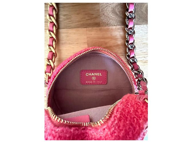 Borsa rotonda Chanel in tweed rosa e arancione Multicolore - vista 6