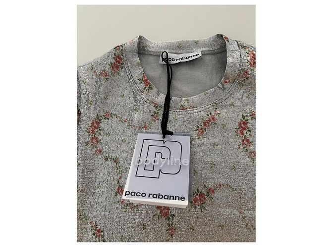 Top floral plateado Paco Rabanne Rosa Hardware de plata - vista 3