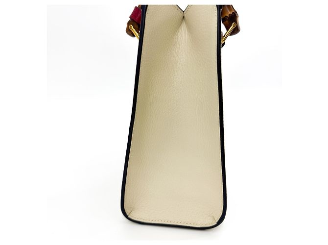 Gucci Diana NM Bamboo Handle Leather Small Blanco - vista 4