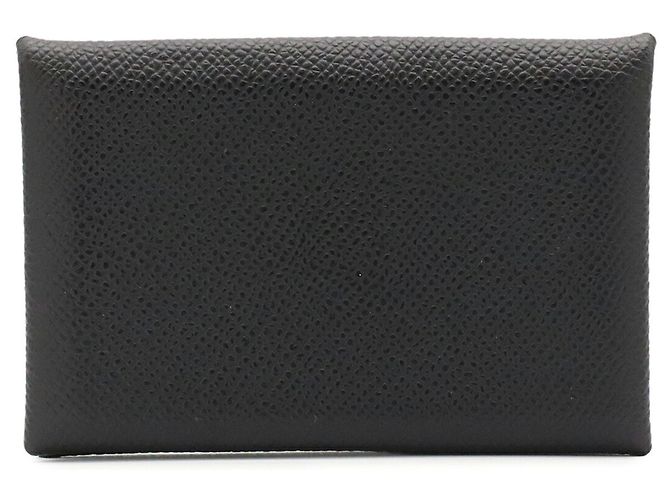 Hermès Porte-cartes Hermes en cuir noir - vue 2