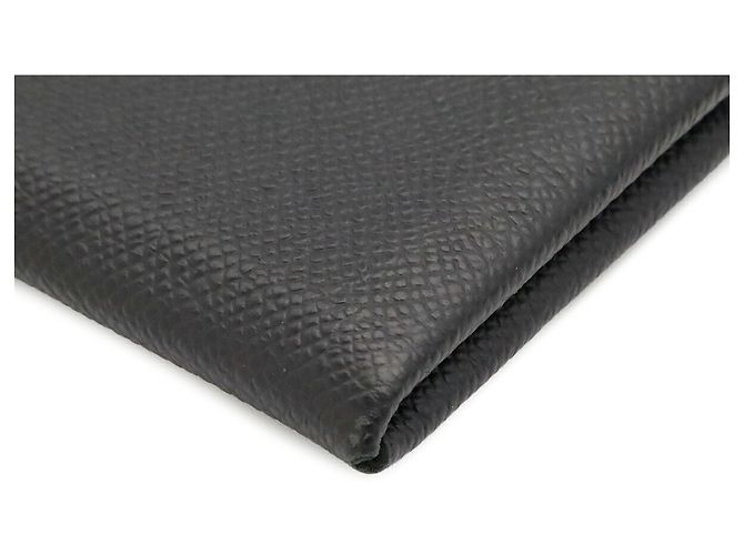 Hermès Porte-cartes Hermes en cuir noir - vue 4