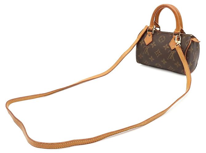 Sac à main Louis Vuitton Monogram Mini Speedy Marron - vue 3