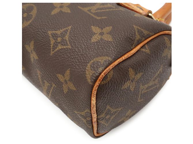 Sac à main Louis Vuitton Monogram Mini Speedy Marron - vue 4