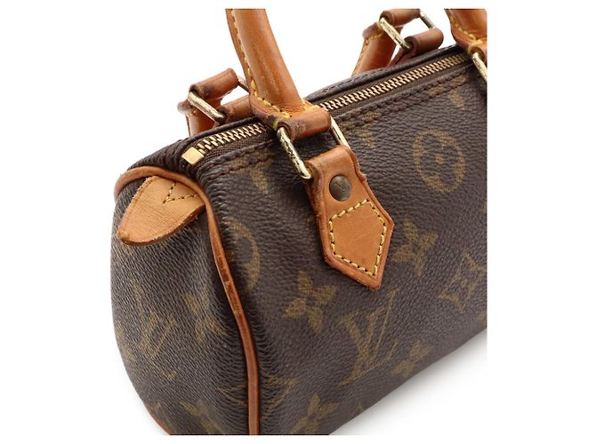 Sac à main Louis Vuitton Monogram Mini Speedy Marron - vue 8