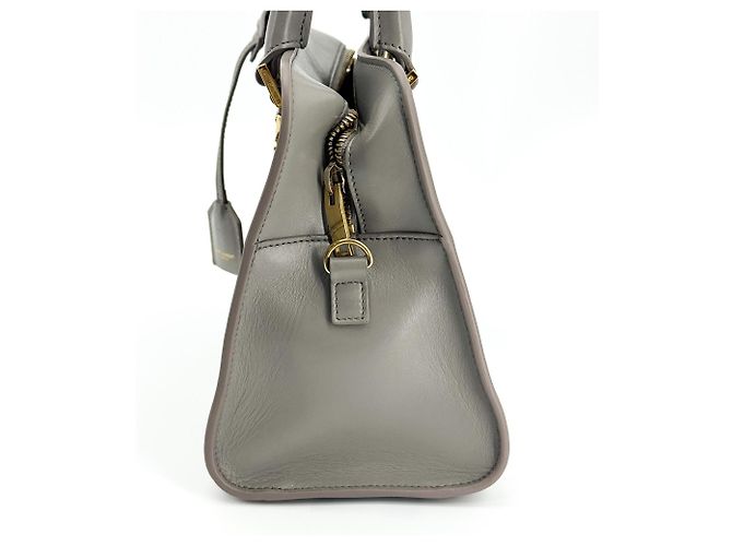 Autre Marque Saint Laurent Monogram Cabas Leather Baby Marrone - vista 3