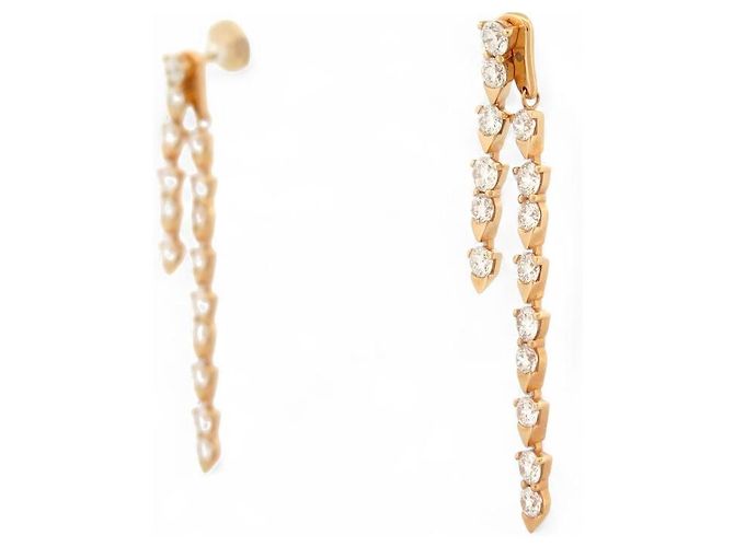 NUOVI ORECCHINI PIAGET SUNLIGHT IN ORO 18K 5.8GR 30 DIAMANTI 2.7CT D'oro - vista 2