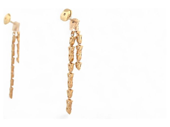 NUOVI ORECCHINI PIAGET SUNLIGHT IN ORO 18K 5.8GR 30 DIAMANTI 2.7CT D'oro - vista 4