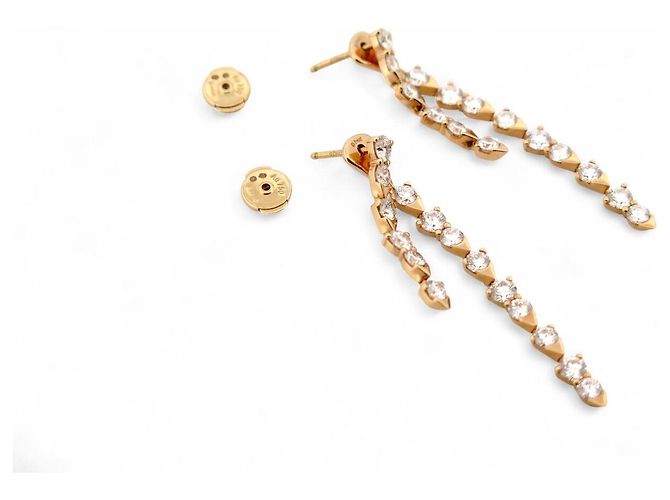 NUOVI ORECCHINI PIAGET SUNLIGHT IN ORO 18K 5.8GR 30 DIAMANTI 2.7CT D'oro - vista 5