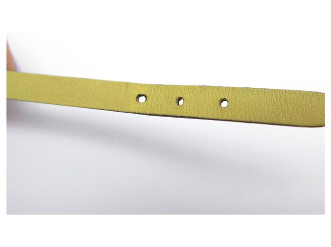 Hermès BRASLETE HERMES BEHAPI DOUBLE TOUR REVERSIBLE T XS CUERO AMARILLO MARRÓN CAJA - vista 18