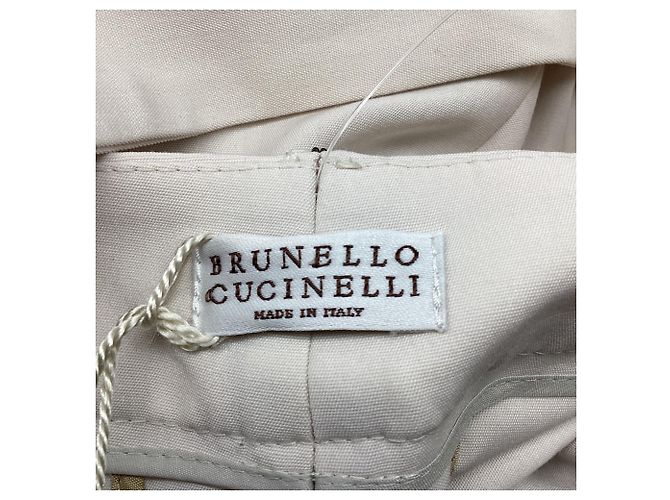 Mono de pierna recta Brunello Cucinelli en viscosa crema Blanco Crudo - vista 9