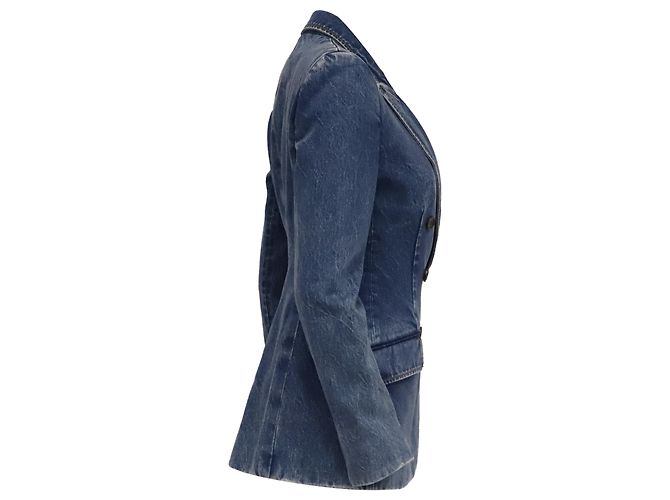 Blazer de denim cruzado Gucci en algodón azul - vista 3