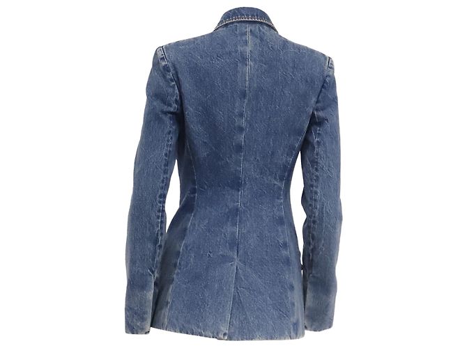 Blazer de denim cruzado Gucci en algodón azul - vista 4