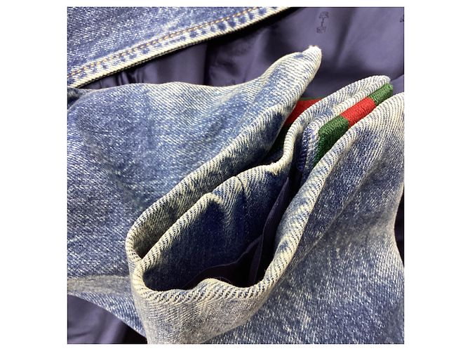 Blazer de denim cruzado Gucci en algodón azul - vista 5