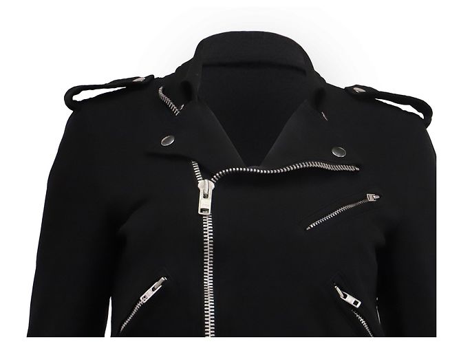 Comme Des Garcons Comme des Garçons Shrink Double Riders Jacket in Black Polyester - view 2