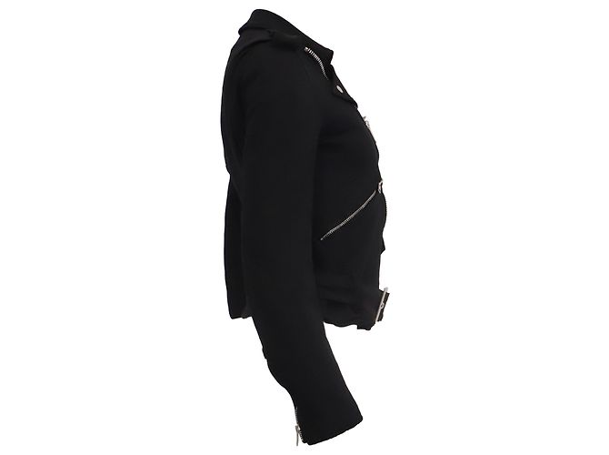 Comme Des Garcons Comme des Garçons Shrink Double Riders Jacket in Black Polyester - view 3