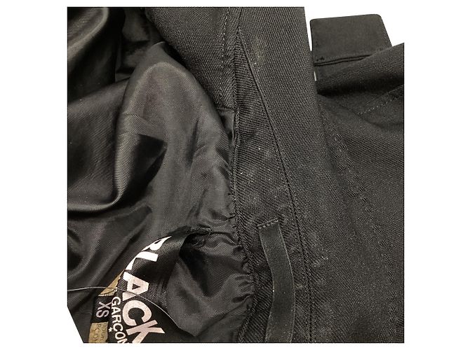 Comme Des Garcons Comme des Garçons Shrink Double Riders Jacket in Black Polyester - view 6