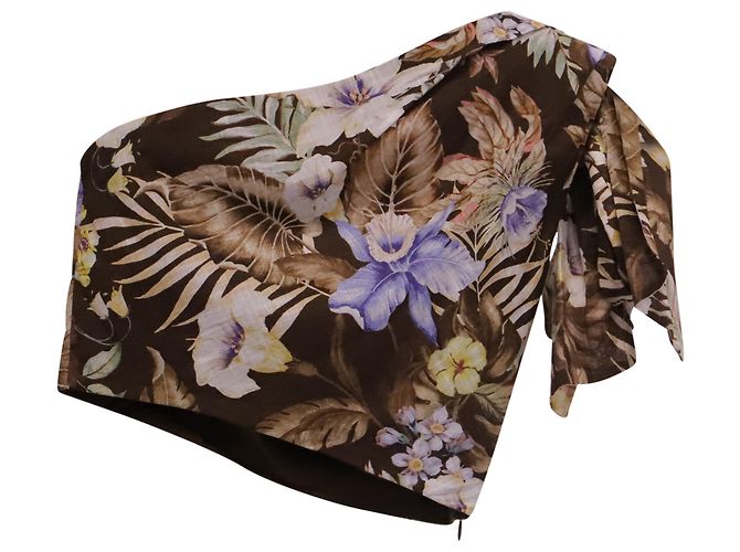 Zimmermann Top Crop Bodice Zimmerman in cotone marrone - vista 2