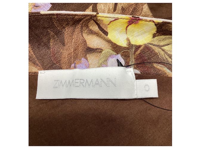 Zimmermann Top Crop Bodice Zimmerman in cotone marrone - vista 5
