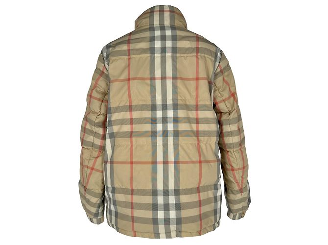 Burberry Vintage-Check Down Jacket in Beige Polyester - view 3