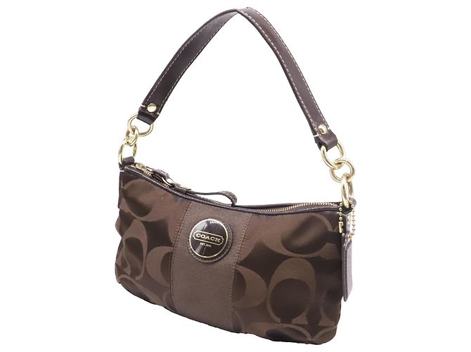 Coach Demi Monogram Schultertasche aus braunem Canvas Rot - Ansicht 2