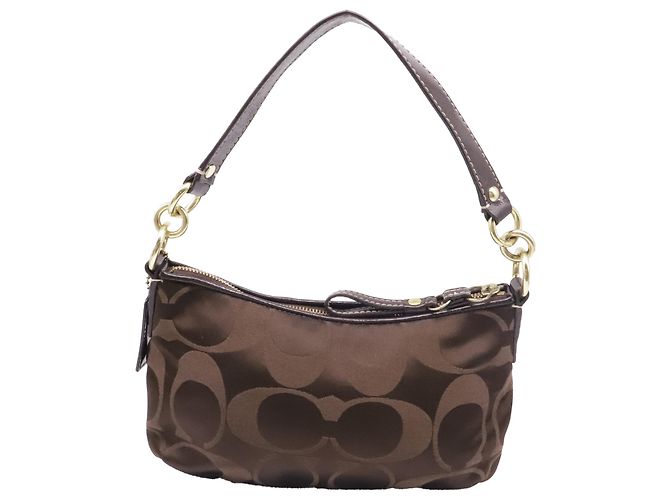 Coach Demi Monogram Schultertasche aus braunem Canvas Rot - Ansicht 4