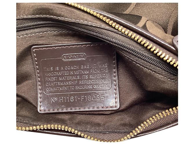 Coach Demi Monogram Schultertasche aus braunem Canvas Rot - Ansicht 9