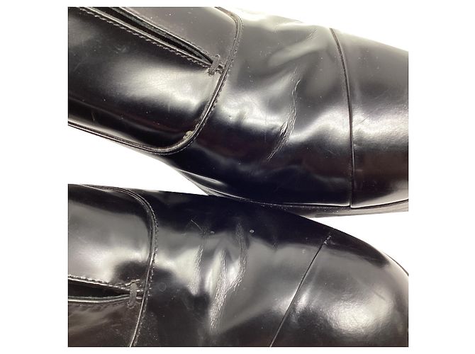 Miu Miu Oxford senza lacci con suola lug in pelle nera Nero - vista 10