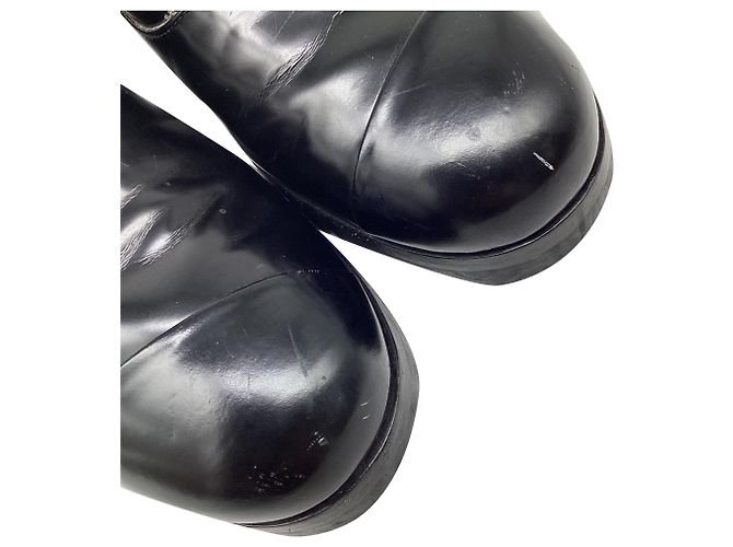 Miu Miu Oxford senza lacci con suola lug in pelle nera Nero - vista 11