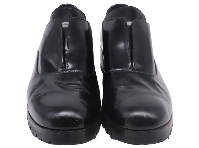 Miu Miu Oxford senza lacci con suola lug in pelle nera Nero - vista 2