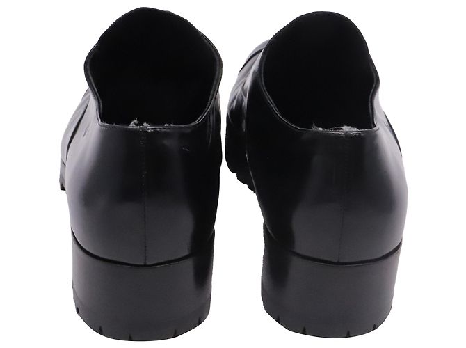 Miu Miu Oxford senza lacci con suola lug in pelle nera Nero - vista 5